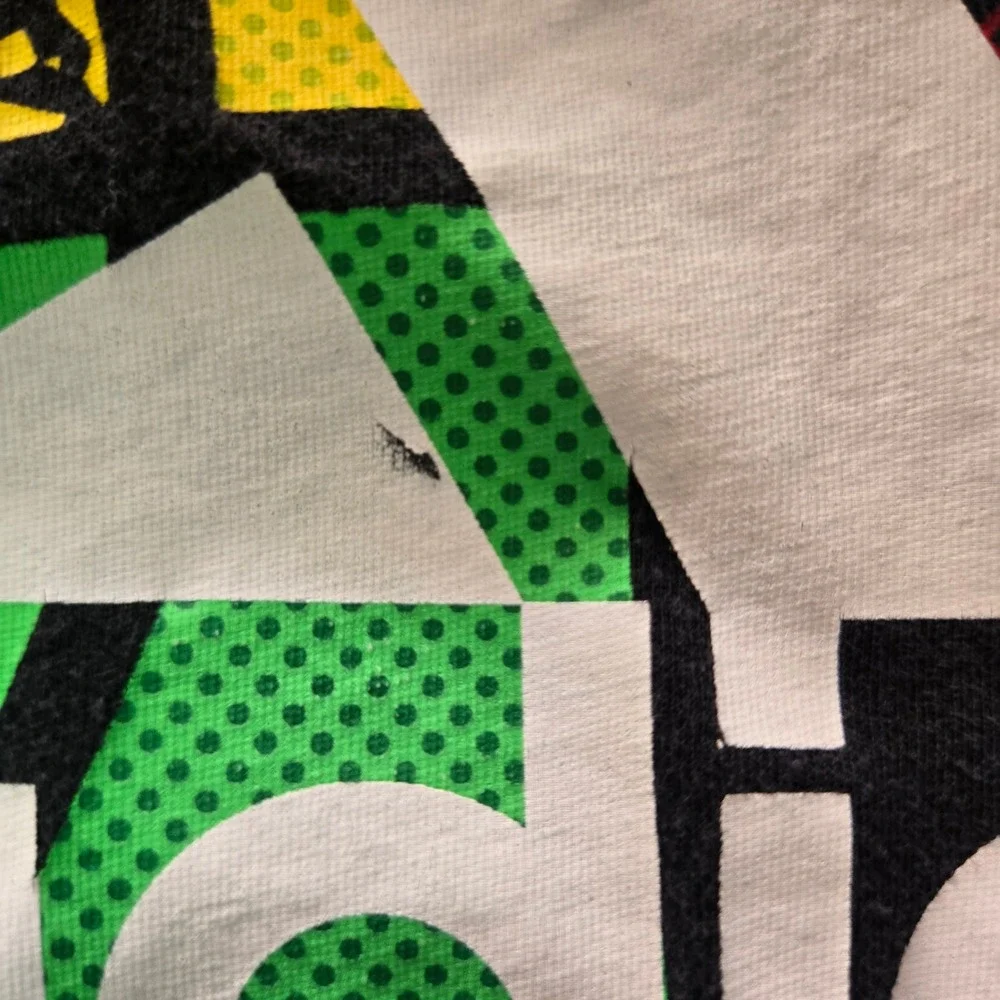 Adidas Boys Black Graphic Logo T-Shirt Multi Color Size L 14/16 Soccer Football